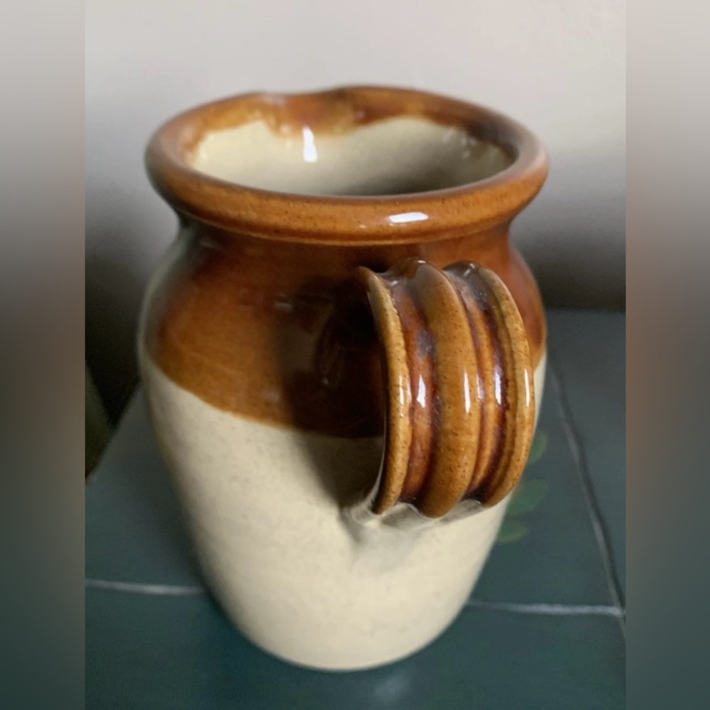 Pearsons of Chesterfield England Pottery Stoneware Brown Cream Ceramic Pitcher